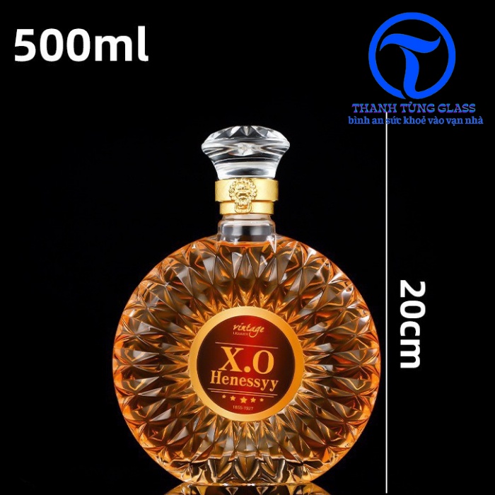 Chai đựng rượu thủy tinh XO 500ml