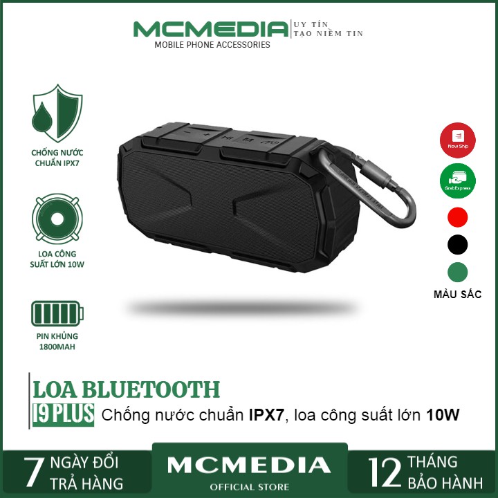 Loa Bluetooth Chống Nước Chuẩn IPX7 Không Dây I9 Plus Pin Trâu Nghe Nhạc Hay 8 Giờ Liên Tục Ấm Bass Mạnh USB Thẻ Nhớ AUX