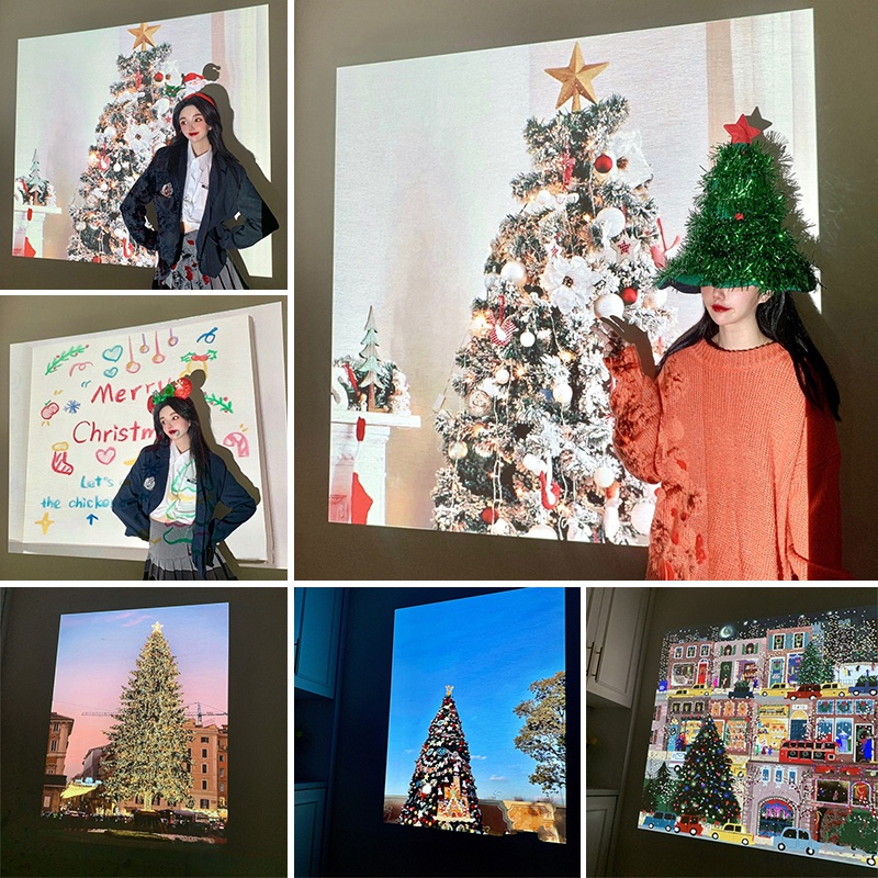 Đèn Chiếu Trang Trí Phông Nền Chụp Ảnh Giáng Sinh