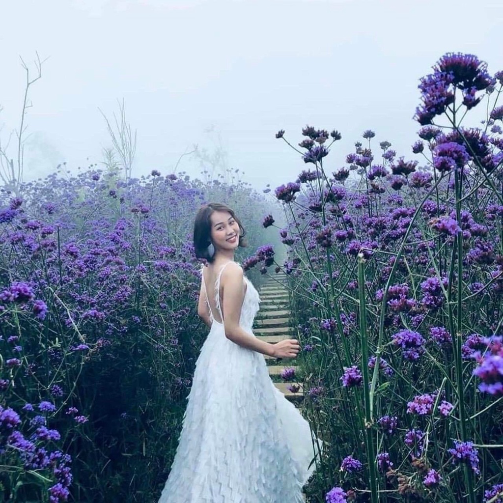 Đầm maxi đi biển hở lưng 2 dây lông vũ dáng dài trắng có mút ngực chụp hình dã ngoại sống ảo siêu xinh