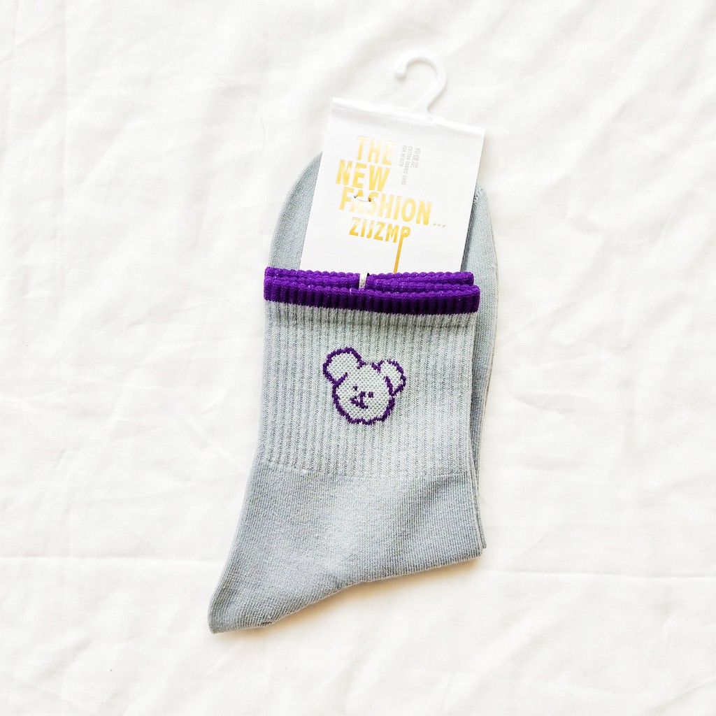TẤT nữ cổ cao hàn quốc, nhiều màu họa tiết hình cổ hình gấu, tất cotton, chống hôi chân
