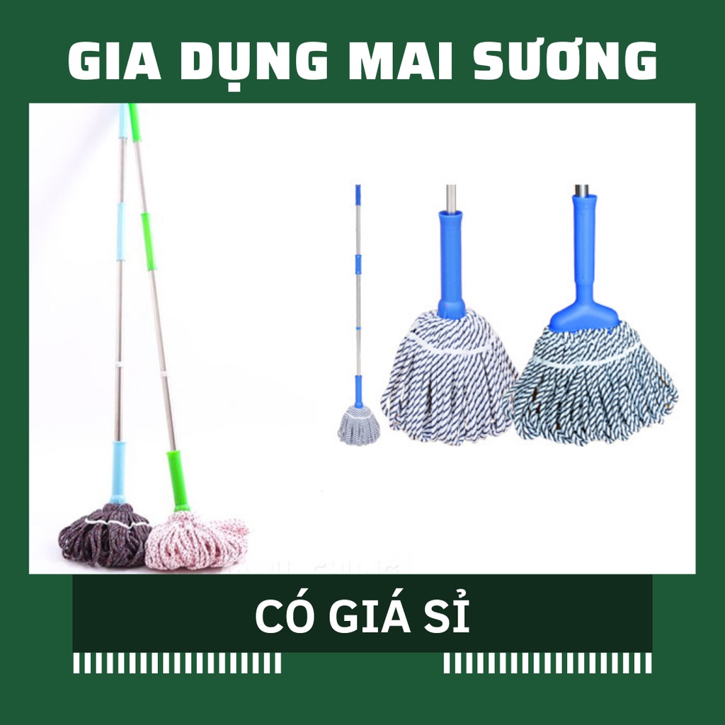 [Giá Sỉ] Cây Lau Nhà Vắt Tay Trợ Lực Cán Inox