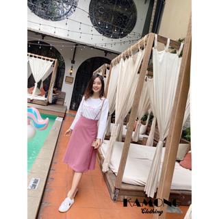 [HÌNH THẬT] Set chân váy 2 dây + áo thun thêu (HỒNG)