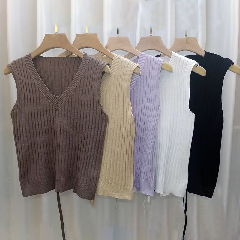 Áo không tay dệt kim phong cách Hàn Quốc dễ thương dành cho nữ | BigBuy360 - bigbuy360.vn