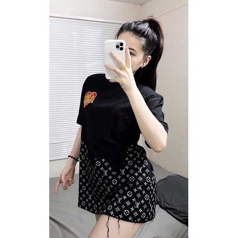 [FREESHIP ĐƠN TỪ 50K] Áo Thun Nam Nữ  LV Trái Tim Chữ Ngực Streetwear Áo Phông Nam Form Rộng Basic Cotton Oversize