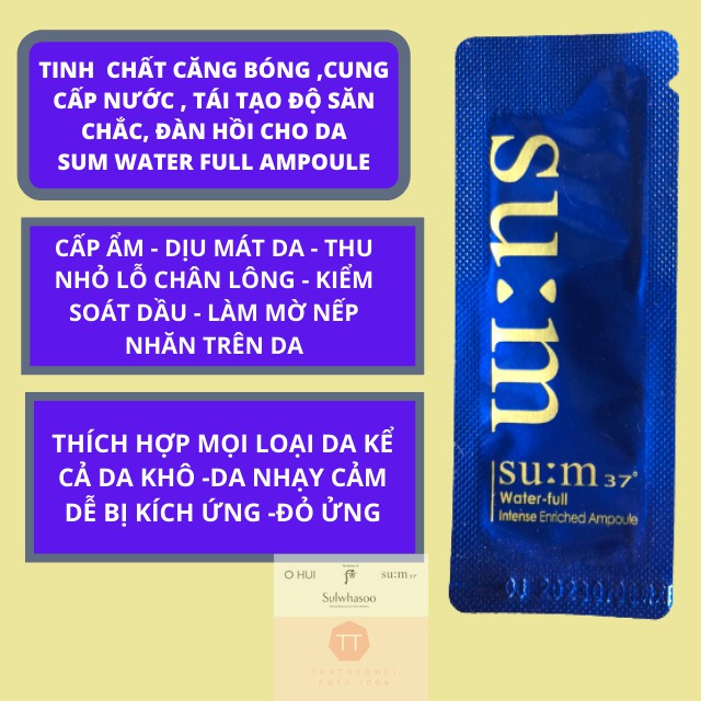 Gói Sum Xanh Water Giàu Dưỡng Căng Bóng Da Sum Water-full Intense Enriched Ampoule Sample Dùng Thử | BigBuy360 - bigbuy360.vn