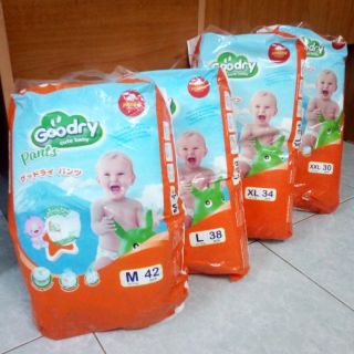 (Khách Sỉ)Combo 4 gói tã quần Goodry cho bé các size M42/L38/Xl34/XXl30.