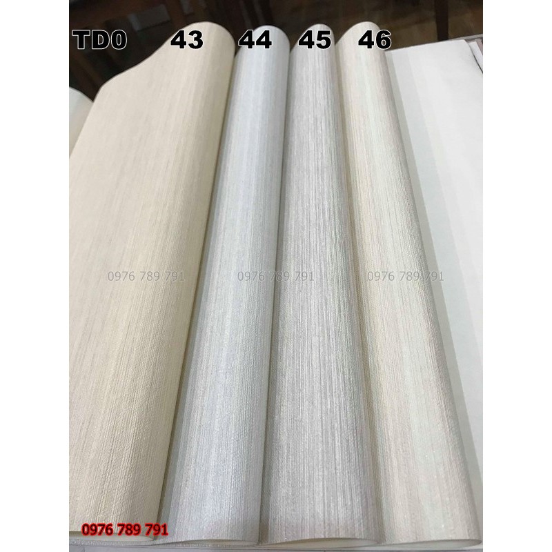 Giấy Dán Tường Phòng Ngủ Trơn Lụa Không Keo, Khổ 53cm Màu Vàng, Trắng Kem, Xanh Ghi,Be ODINX