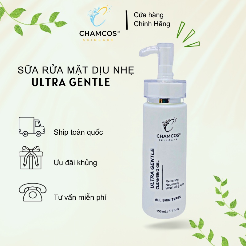 Sữa Rửa Mặt Dịu Nhẹ Ultra Gentle Gel Chamcos 150Ml Sạch Sâu Giúp Da Mềm Mịn Chamcos