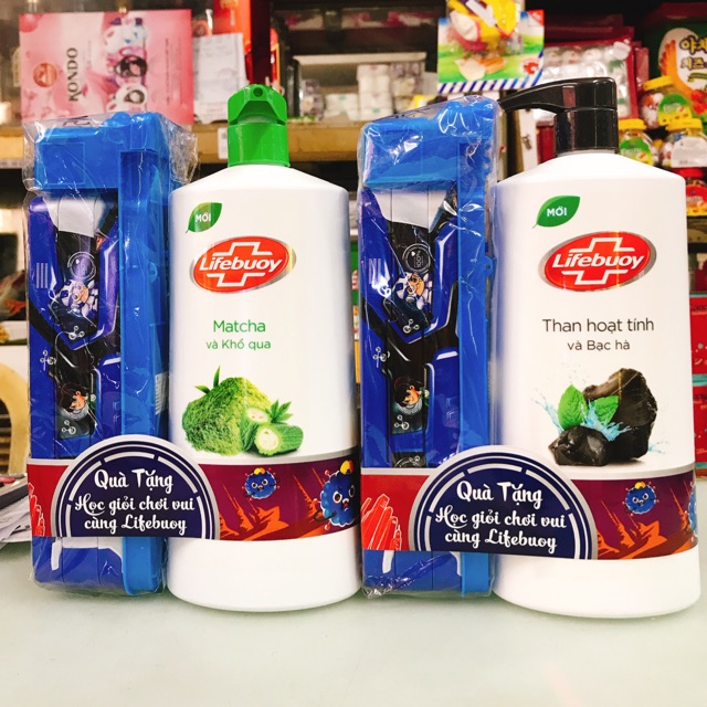 SỮA TẮM LIFEBUOY MATCHA KHỔ QUA - THAN HOẠT TÍNH CÁM GẠO 800G TẶNG SỮA TẮM 240G