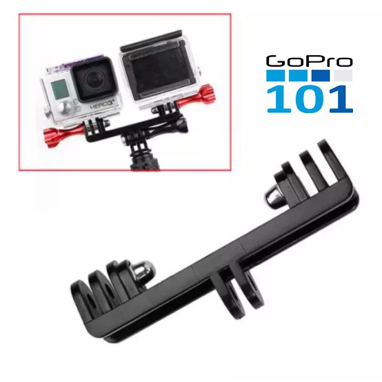 Mount đôi gắn cùng lúc 2 thiết bị dùng cho Gopro, Sjcam, Xiaomi - inoxnamkim - Gopro101