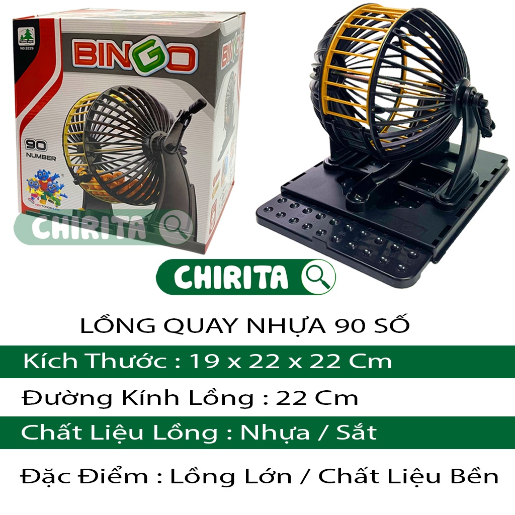 Bộ Đồ Chơi Lô Tô Lồng Quay Lô Tô Đủ Mẫu Khách Chọn - Bộ Cờ Loto Bingo 90 Số / 75 Số Boardgame Đồ Chơi Trẻ Em CHIRITA