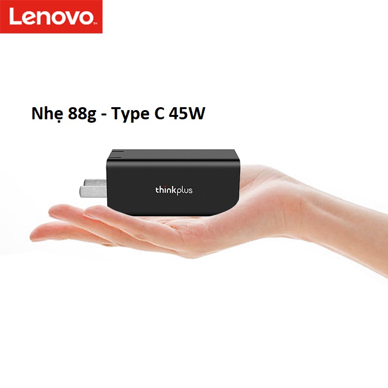 Củ sạc đa năng Thinkplus 45W-65W USB-C đa năng hỗ trợ sạc nhanh PD3.0 QC3.0 cho Mobile,Tablet, Laptop, Macbook, Surface