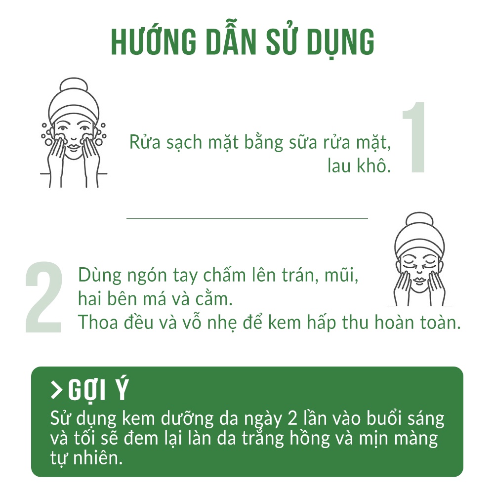 Kem dưỡng trắng da mặt, chống nắng spf 45, mờ nếp nhăn, se khít lỗ chân lông - Kem Hương Thảo Mộc 20g - Mỹ phẩm Mộc Lan