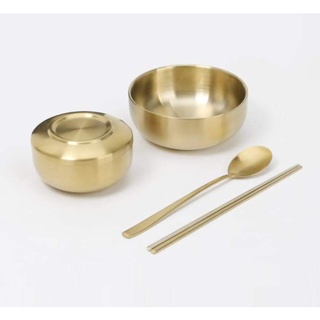 Combo bộ bát màu Vàng Đồng Hàn Quốc