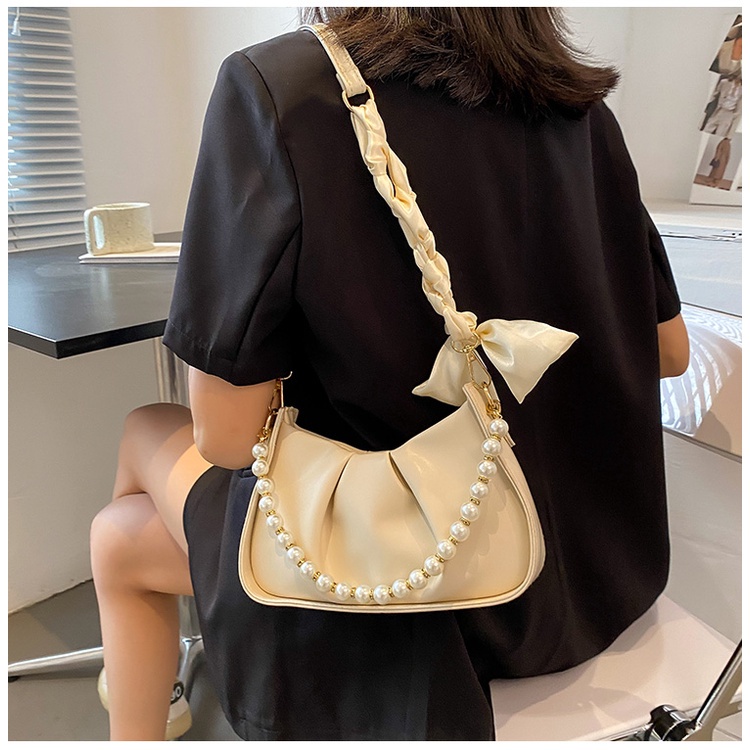 Túi Xách Nữ Linh Store Túi Đeo Chéo Phụ Kiện Hạt Trai Thắt Nơ Quai Xoắn Siêu Hot