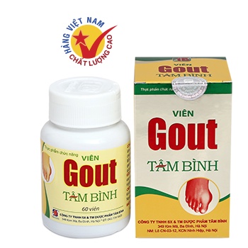 Viên Gout Tâm Bình - Lọ 60 viên - Hỗ trợ giảm Gut từ thảo dược, giảm acid uric máu
