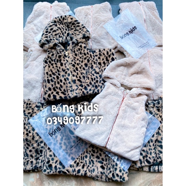 Áo Gile Hoodie Bé Gái Lông Mềm HaM