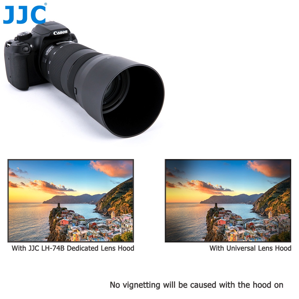 Loa che nắng JJC ET-74B lens Canon EF 70-300mm f/ 4-5.6 IS II USM/ RF100-400mm F5.6-8 IS USM EOS R3 R5 R6 R RP Ra