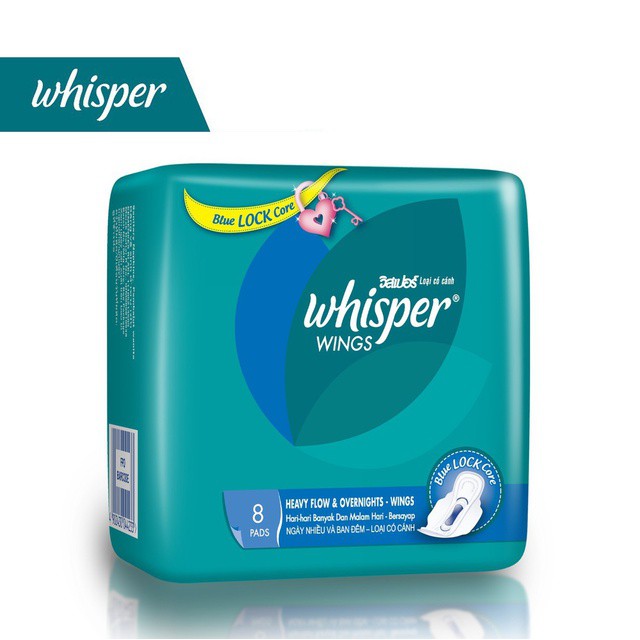 Băng vệ sinh Whisper có cánh ban đêm 24cm 8 miếng