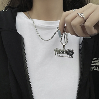 Dây Chuyền Hợp Kim Mặt Chữ Thrasher Độc Đáo
