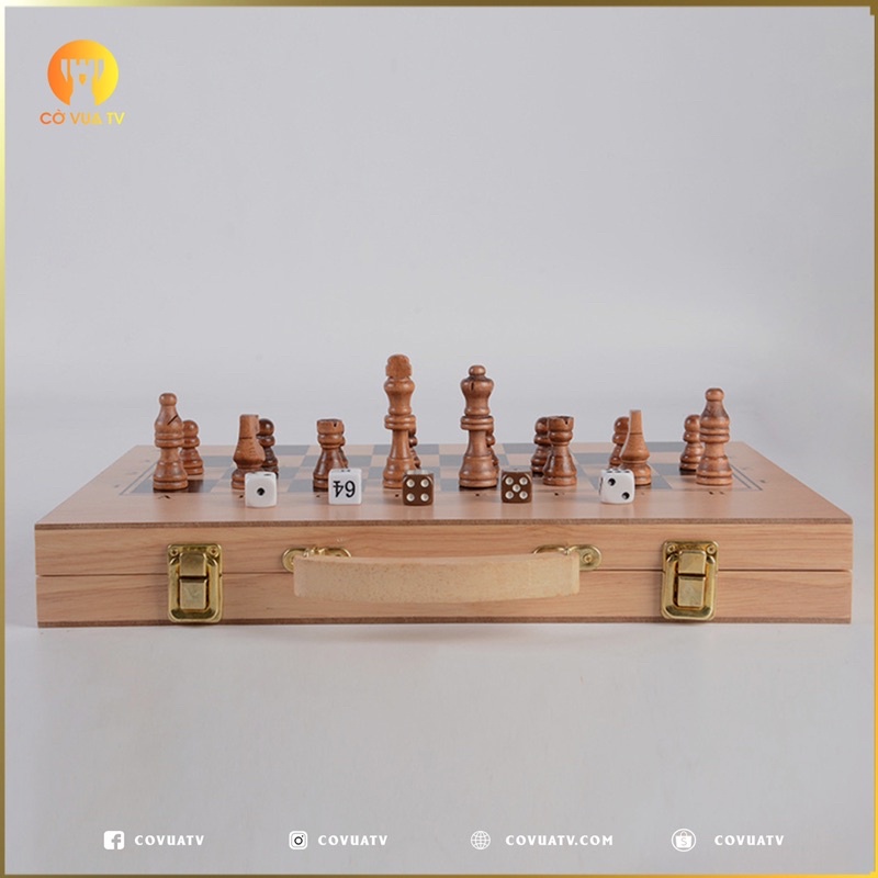 Cờ Vua Gỗ 3 game trong 1 -  Backgammon - Checker