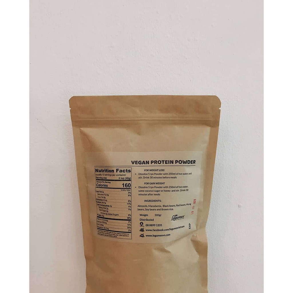 Bột đậu tăng cơ giảm cân Hữu cơ - Vegan Protein Powder - [ LÉGUMES VIỆT NAM ] | BigBuy360 - bigbuy360.vn