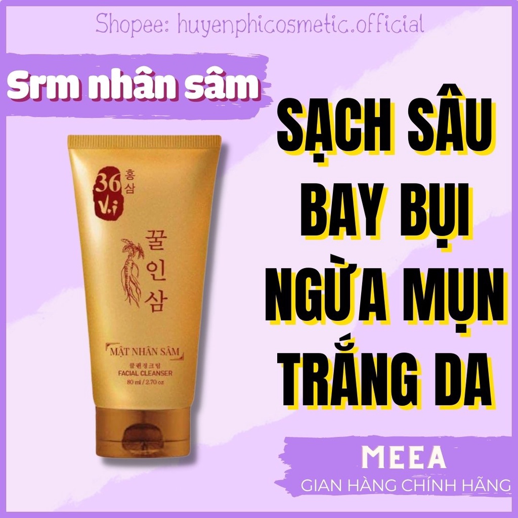 Sữa rửa mặt mật nhân sâm thiên nhiên Meea Organic chính hãng, sạch da sâu, ngừa mụn, trắng sáng da, dưỡng da chuyên sâu