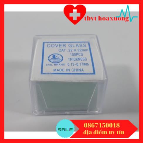 (com bo 5 hộp )Lamen kính hiển vi 22x22mm