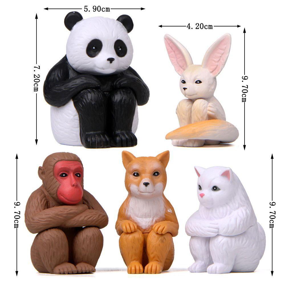 Set 5 Tượng Mô Hình Các Con Vật Xinh Xắn Dùng Để Trang Trí Nội Thất