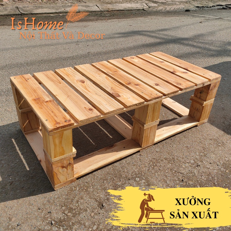 Bàn Pallet Gỗ Thông, Bàn Trà Decor - Size 100x50x30