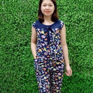 Bộ lụa giấy siêu nhẹ siêu mát phối von xinh xắn (45-63kg)
