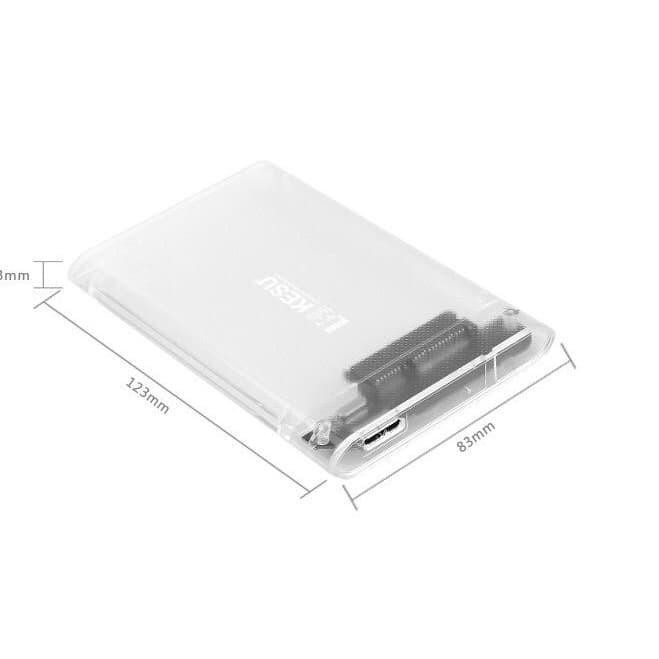 Hộp Đựng Ổ Cứng Ngoài Ssd Sata 3 2.5 Inch Usb 3.0 Trong Suốt