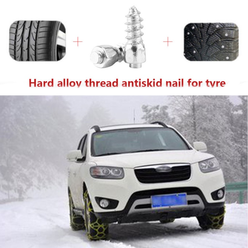 Bộ 100 Ốc Vít 12mm Gắn Bánh Xe Hơi SUV ATV Chống Trượt Tiện Dụng