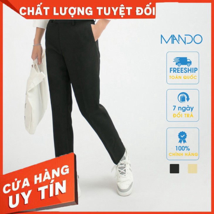 Quần Tây Âu Nam MANDO Ống Suông 2 Màu Đen Be Form Đứng Kiểu Dáng Basic Lịch Lãm Trẻ Trung Thời Trang Hàn Quốc QKN020 - H