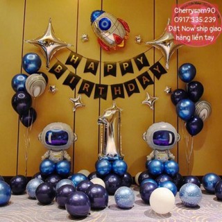 Bong bóng  Set Bộ Phi Hành Gia Chữ HPBD Bóng Siêu Đẹp Hot Lắm Nha🚀Tặng Bơm Và Keo Dán Bóng Y Hình💯