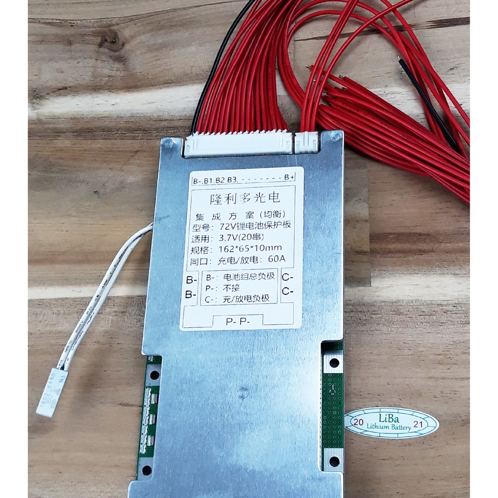 Mạch 20S 74V, Mạch Sạc và Bảo Vệ cho Cell 3.7V - Liba