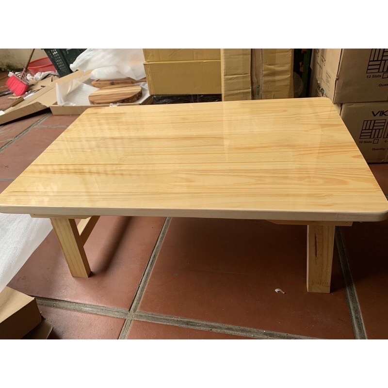 (Giá Siêu Tốt ) Bàn Gỗ Đa Năng Chân Xếp Bàn trà chữ nhật sofa_cafe ngồi bệt gấp gọn gỗ tự nhiên