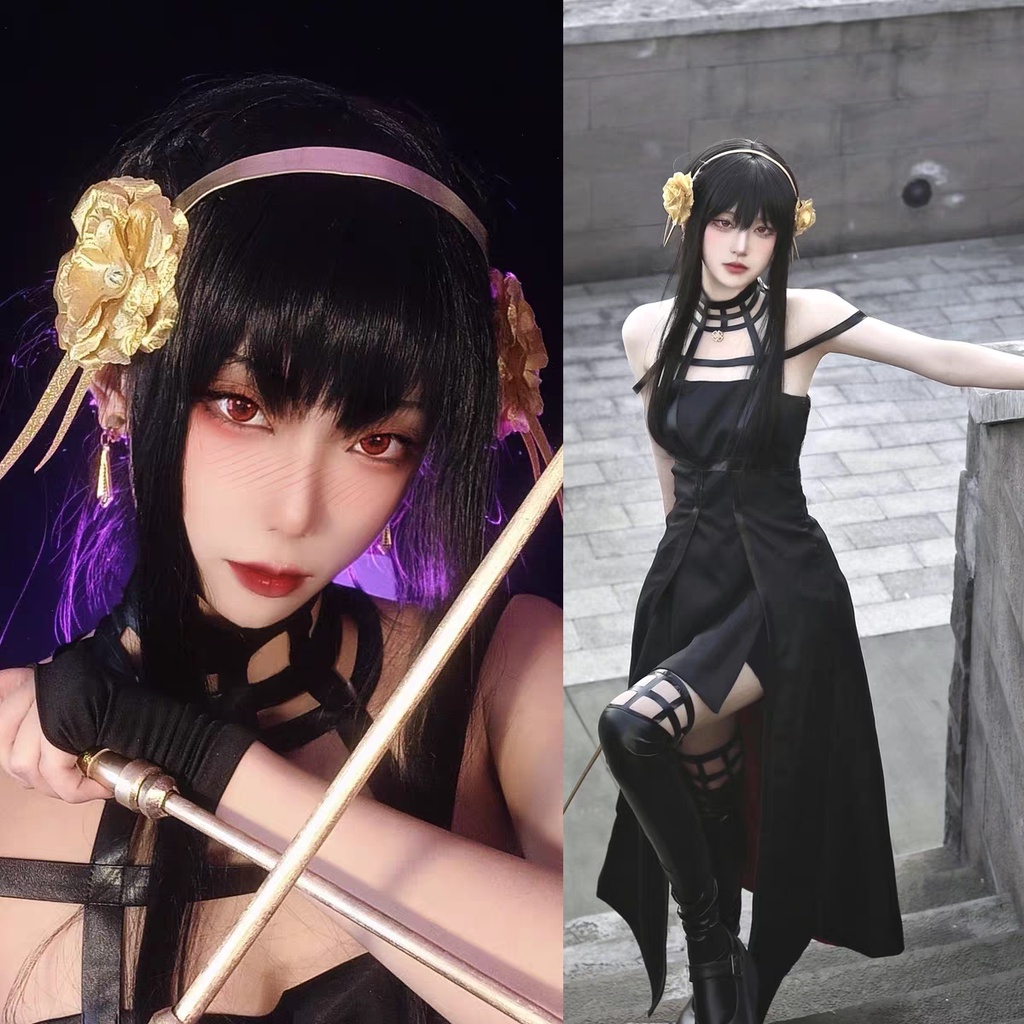 Wig/tóc giả cosplay Yor Briar Spy x family gia đình điệp viên xanh đen