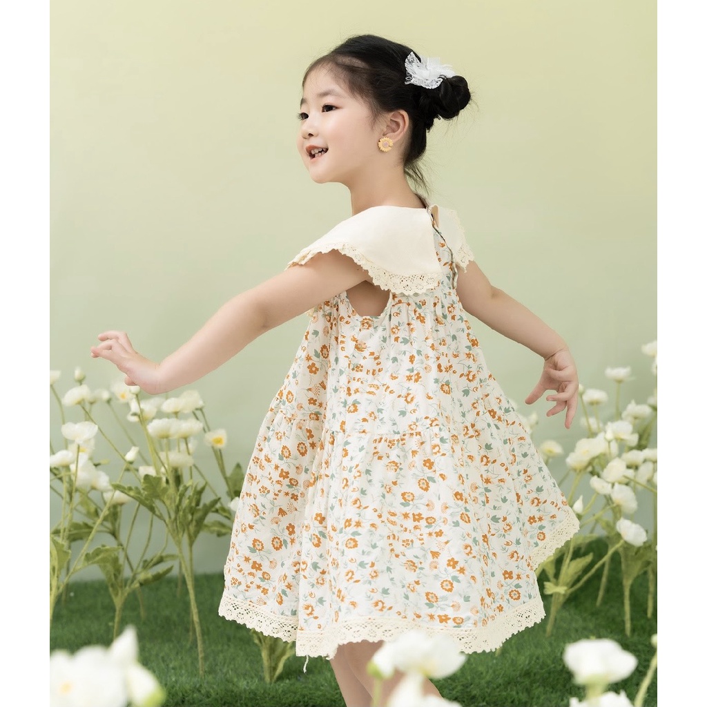 Váy Cho Bé Gái Dáng Xuông, Cổ Yếm Xinh Xắn O.P Kids