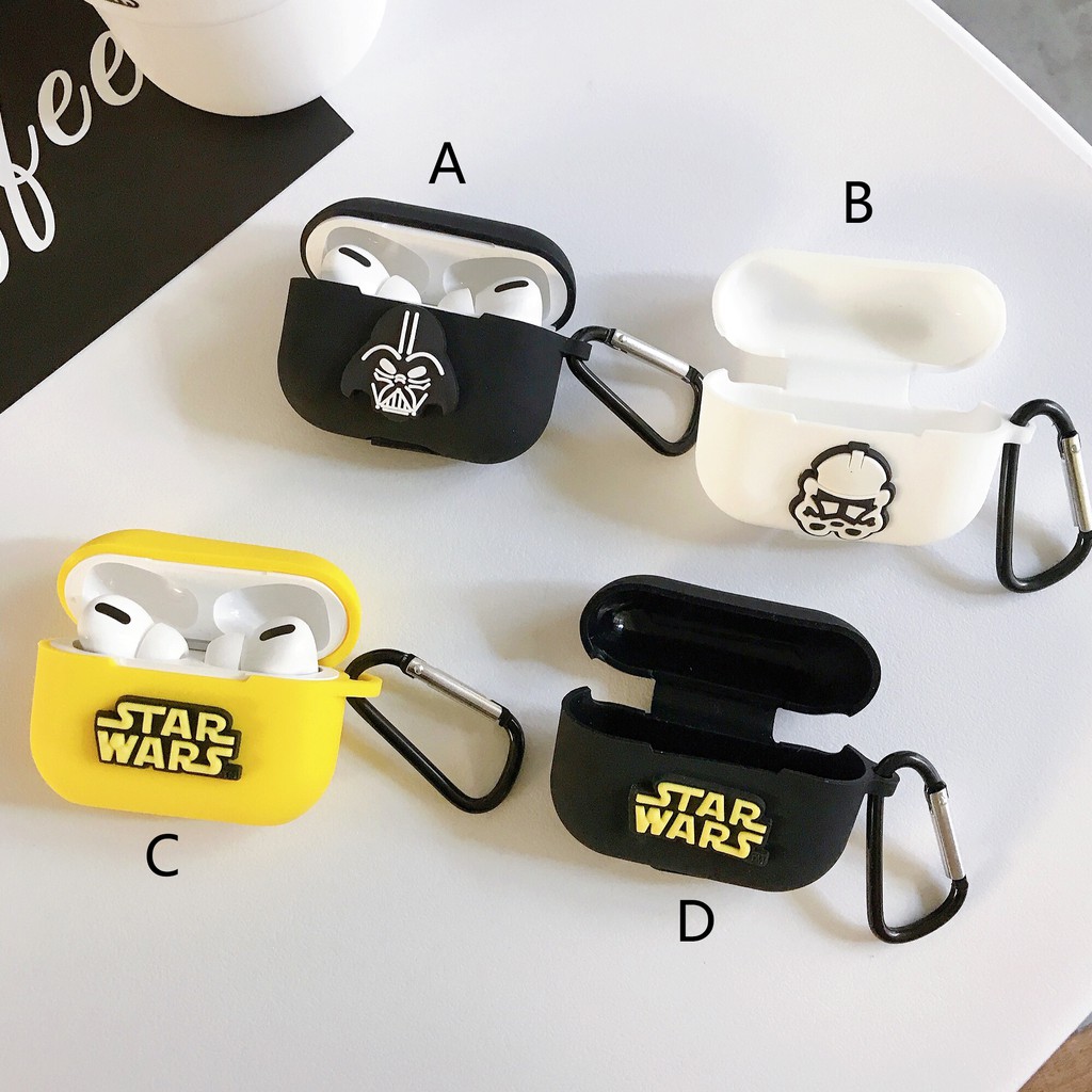 Vỏ Bảo Vệ Hộp Sạc Tai Nghe Airpods Pro 1 / 2 / 3 1 / 2 Bằng Silicon Mềm Hình Star Wars Darth Vader Imperial Stormtrooper Master Yoda