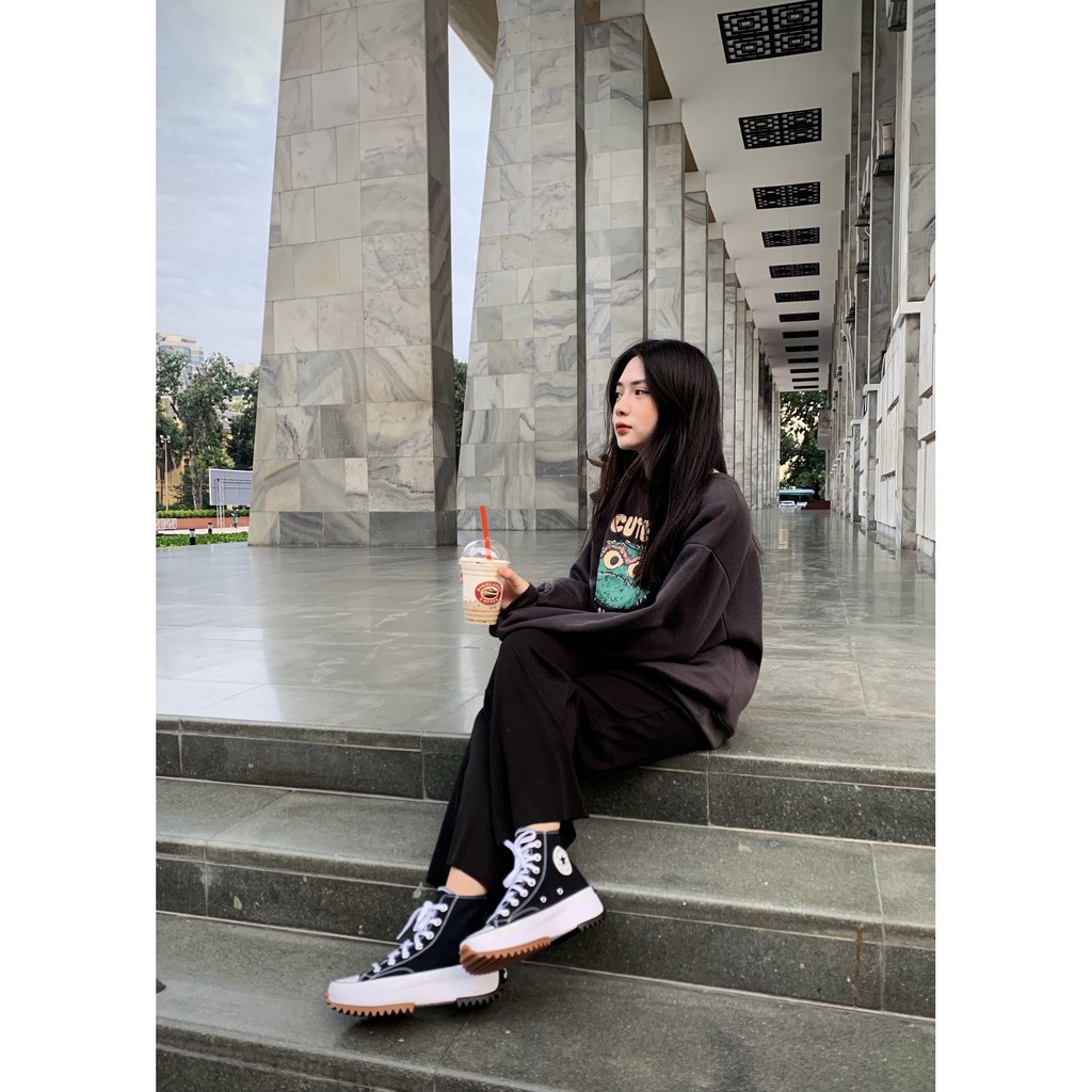 Giày Conversse Run Star Hike Black&White Hi Top