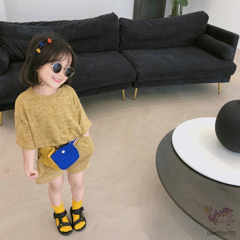 Set Áo Thun Tay Ngắn &amp; Quần Short Cho Bé Trai &amp; Gái