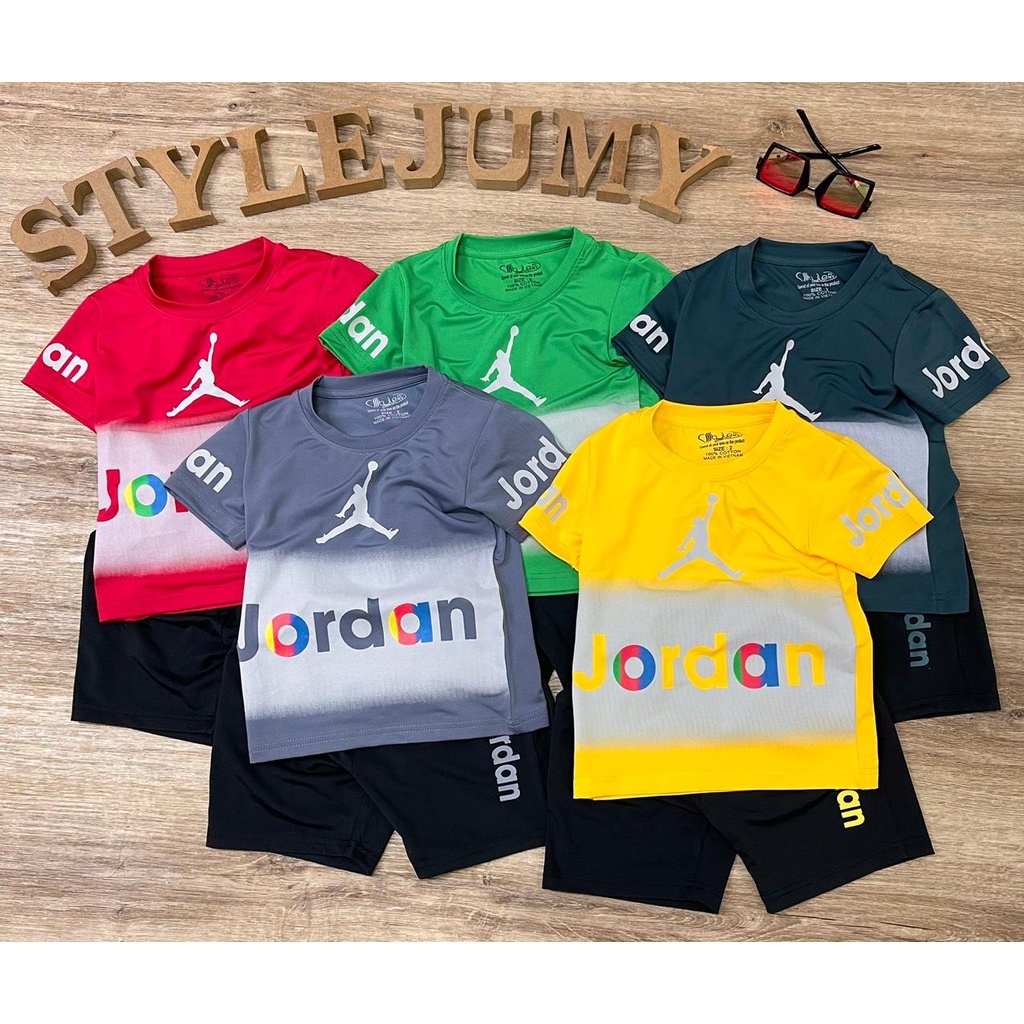 Size 1-10 ( 10-36kg) - Bộ quần áo thể thao ngắn tay cho bé trai chất vải thun lạnh cao cấp in chữ nhiều màu