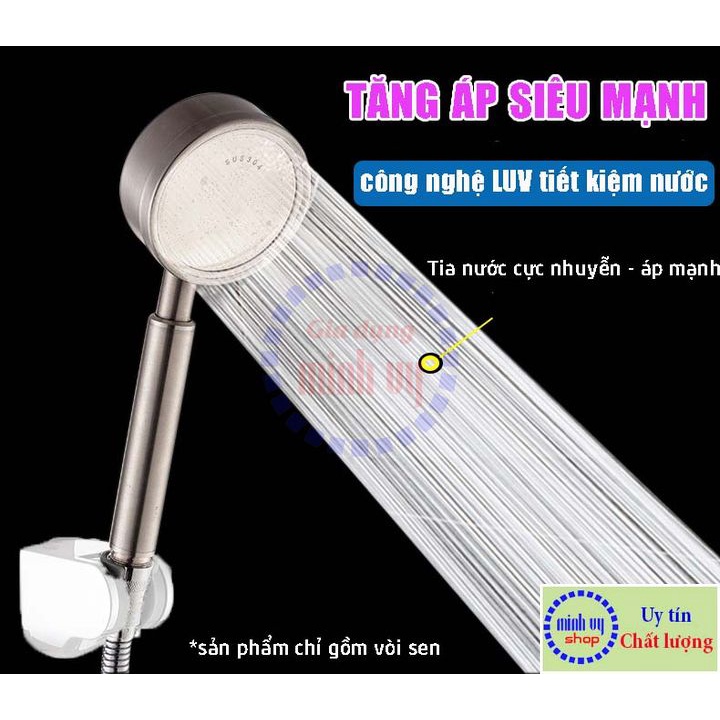 [INOX304] Vòi hoa sen tăng áp - bát sen tắm - tay sen tắm LUV1