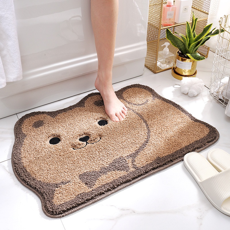 Thảm lau chân chùi chân trang trí cao cấp Moon Home hình thú dễ thương chống trượt thấm nước