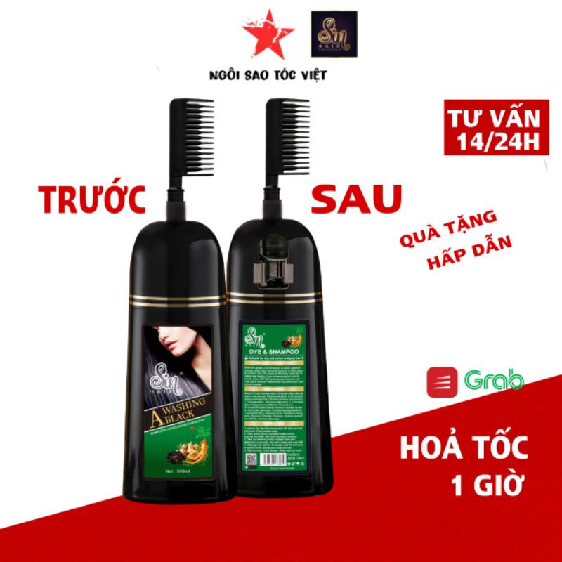 Dầu gội phủ bạc SIN HAIR chính hãng Nhật Bản thành phần nhân sâm tự nhiên giúp đen tóc nâu tóc từ lần gội đầu tiên