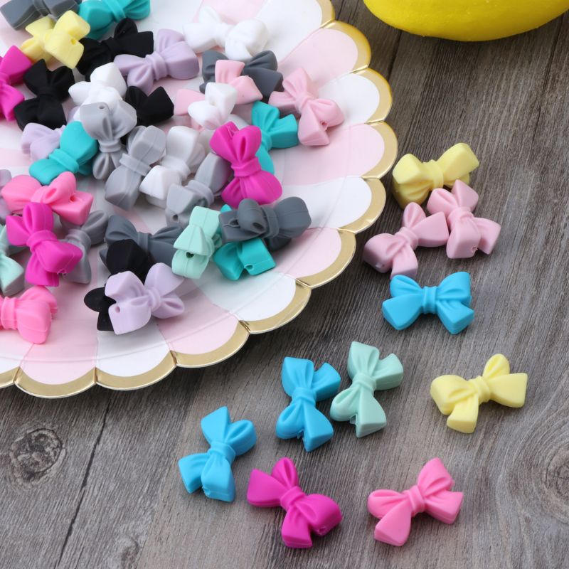 Haha Set 5 Vòng Cổ Hạt Silicone Nhiều Màu Sắc Không Chứa BPA Đồ Chơi Gặm Nướu Cho Bé