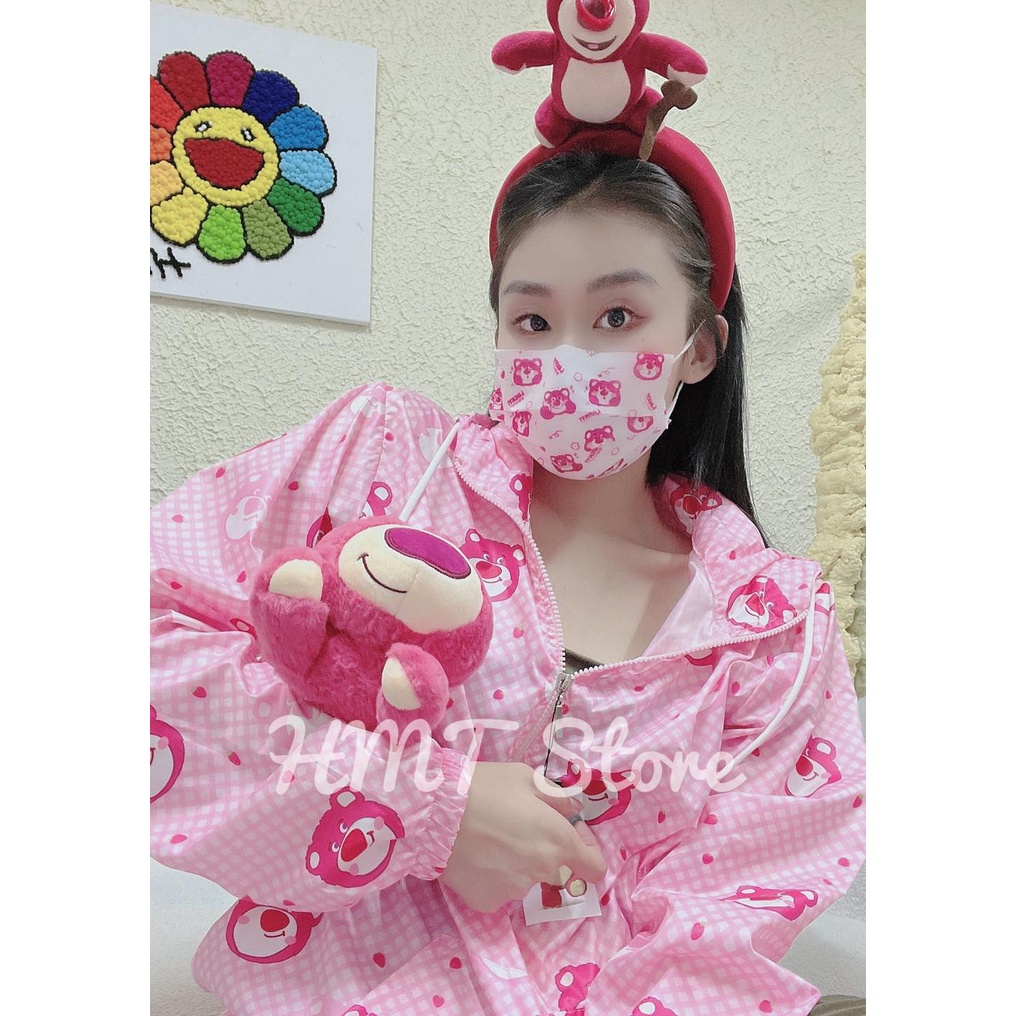 Áo khoác dù gấu dâu