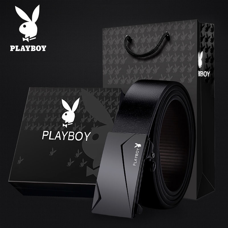 Hàng Có Sẵn Giao Hàng Ngay Lập Phương#Thắt Lưng Playboy Da Bò Không Răng Khóa Tự Động Thời Trang Cho Nam Trung Niên 8 / 6yy